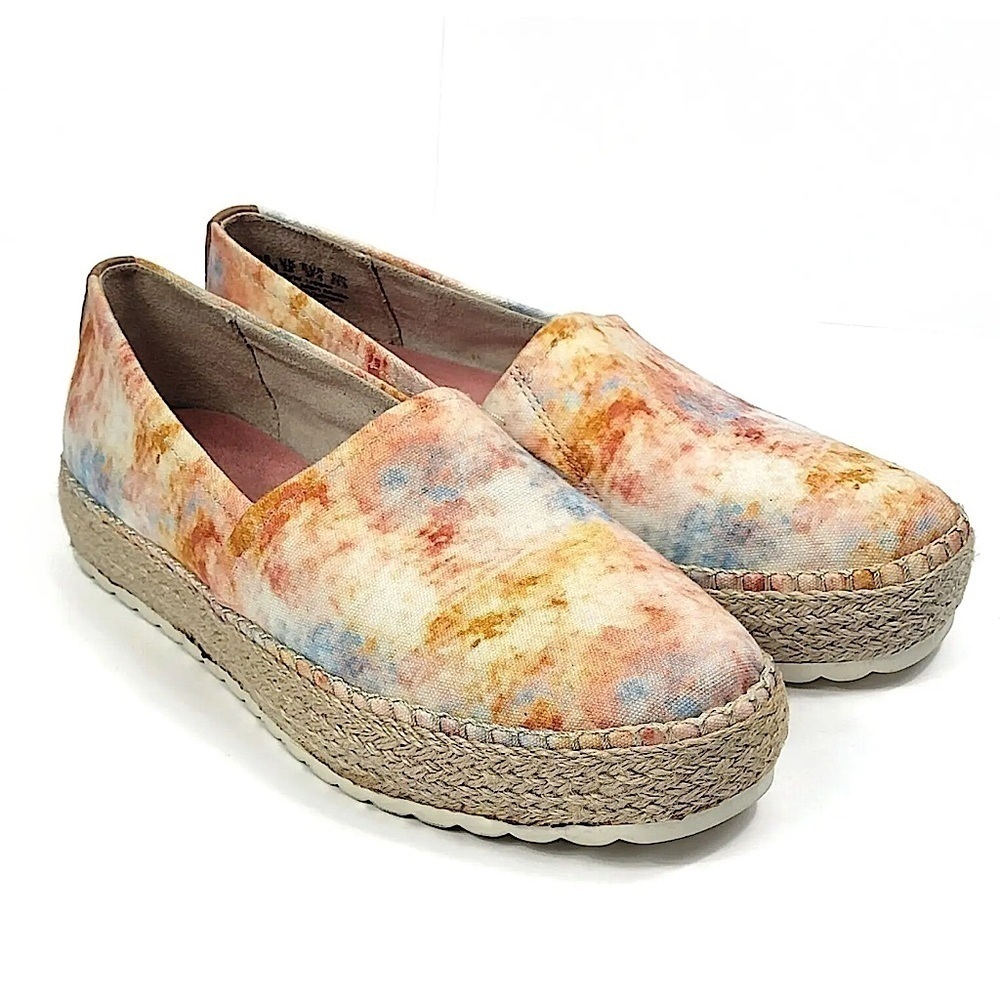 Dr Scholl’s Sunray Espadrilles Shoes Womens Size 9M Watercolor Slip On Platform